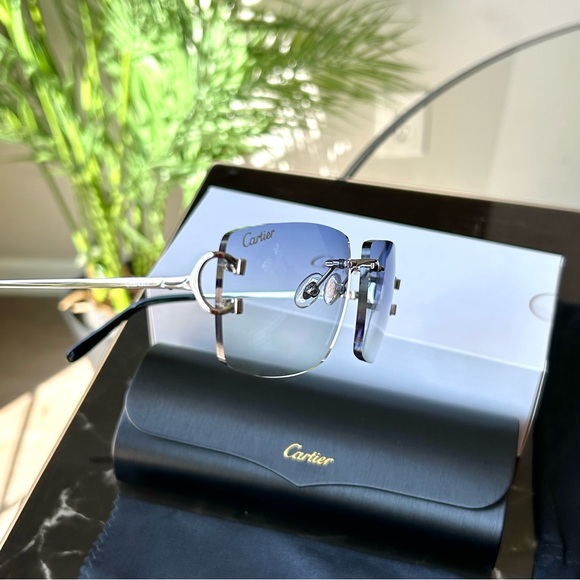 Cartier Other - Cartier Men’s Rimless Sunglasses in Gradient Blue
